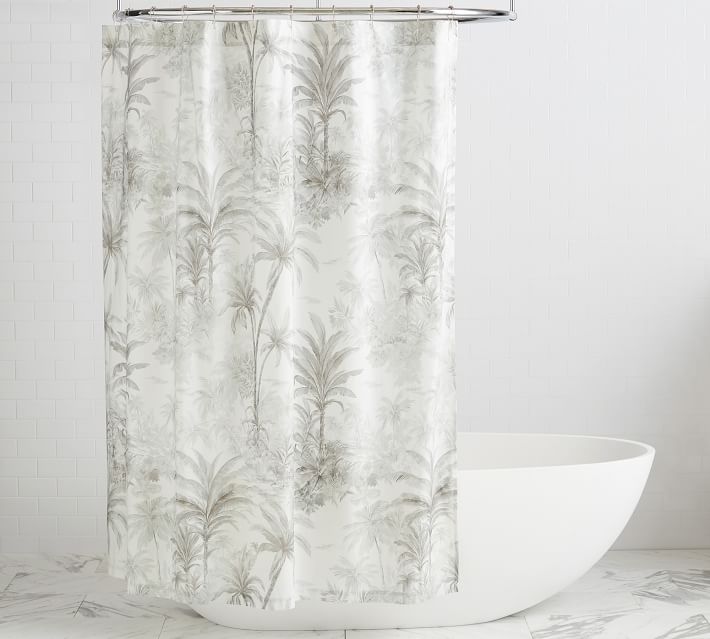 Palm Toile Shower Curtain Pottery Barn