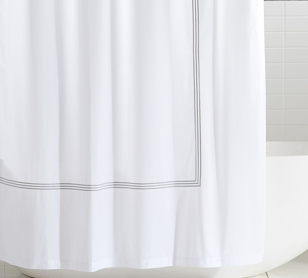 Grand Embroidered Organic Shower Curtain Pottery Barn