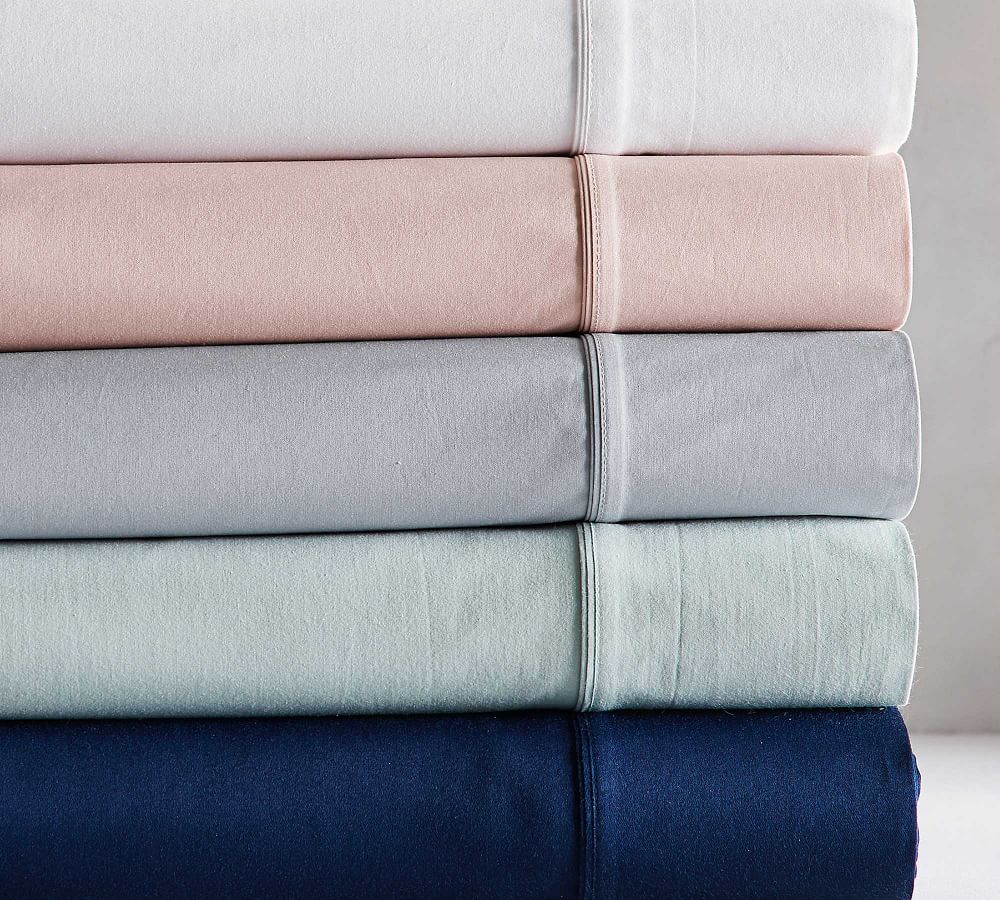 400-Thread-Count Organic Percale Sheet Set | Pottery Barn