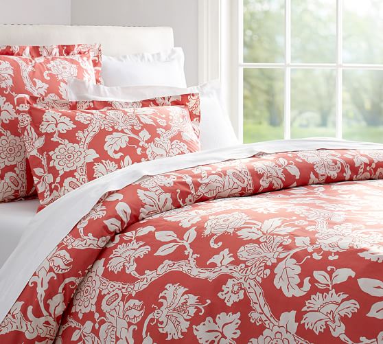 pottery barn red duvet cover