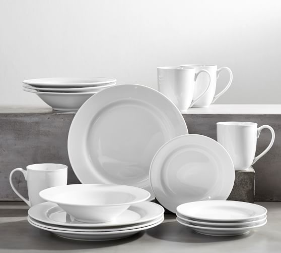 white pottery dinnerware