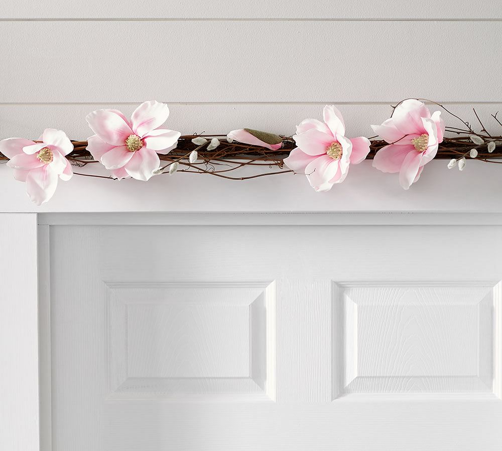 Faux Magnolia & Pussywillow Garland Pottery Barn