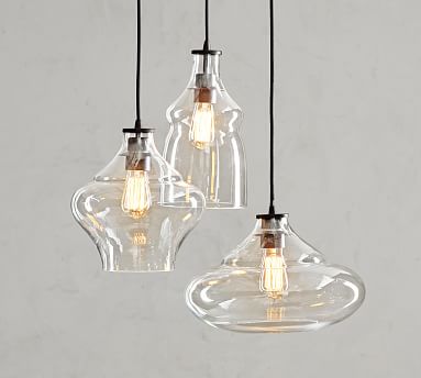 3 light pendant with shades