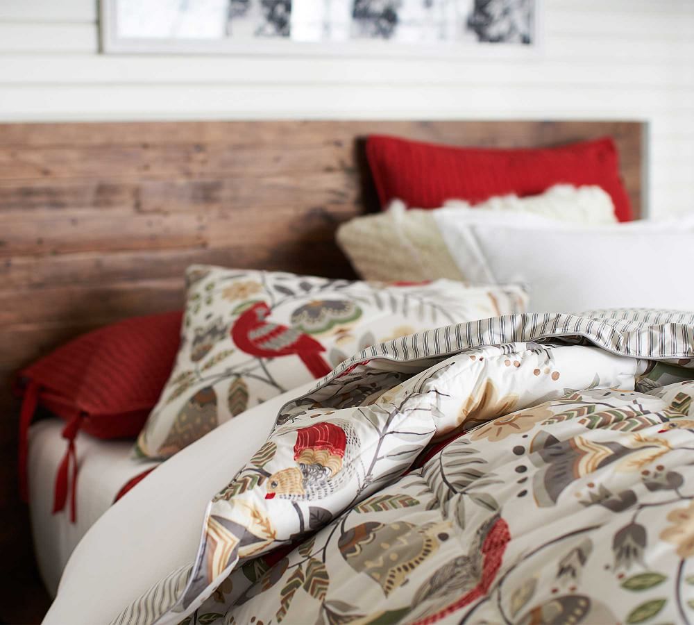 Jolly Bird Reversible Percale Comforter & Shams Pottery Barn