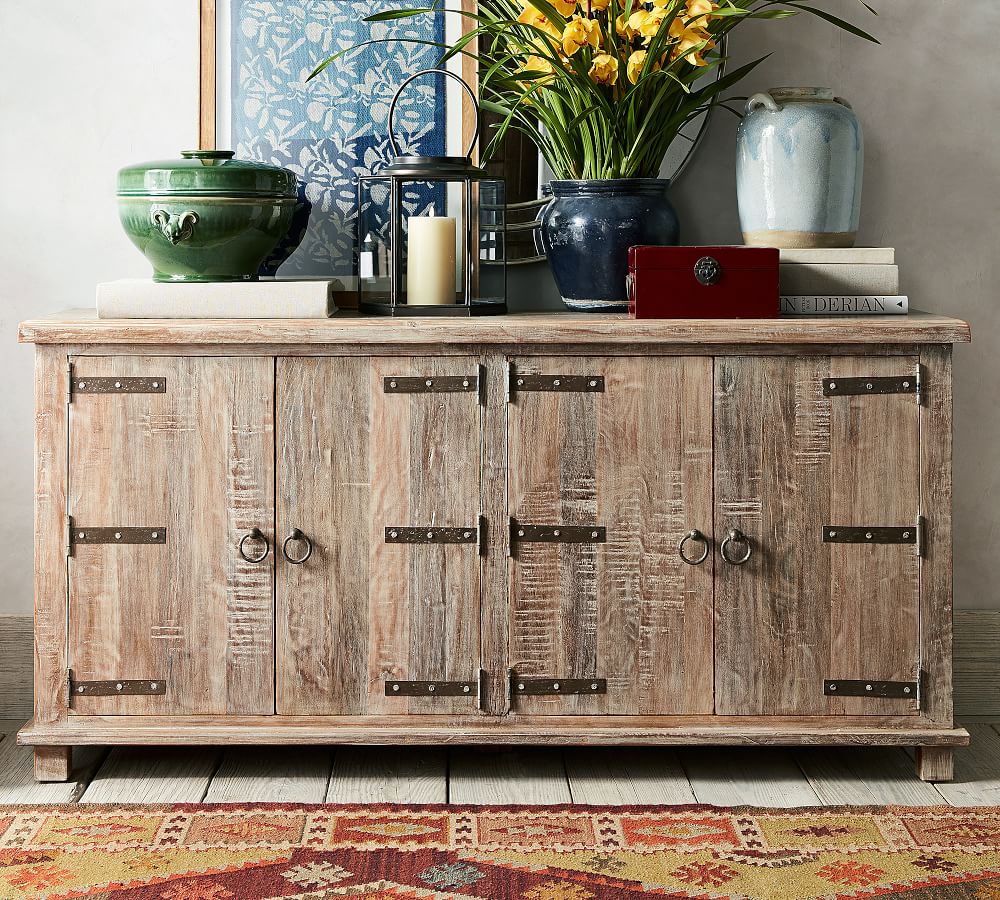 Kaplan Reclaimed Wood Media Console Pottery Barn