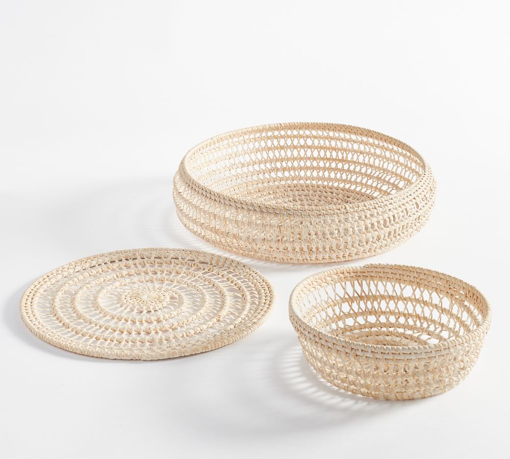 Miramar Handwoven Rattan Serveware Collection Pottery Barn