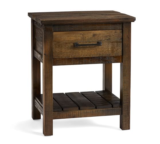 brown wood nightstand