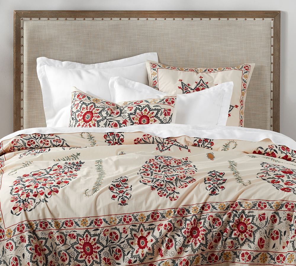 pottery barn embroidered duvet cover