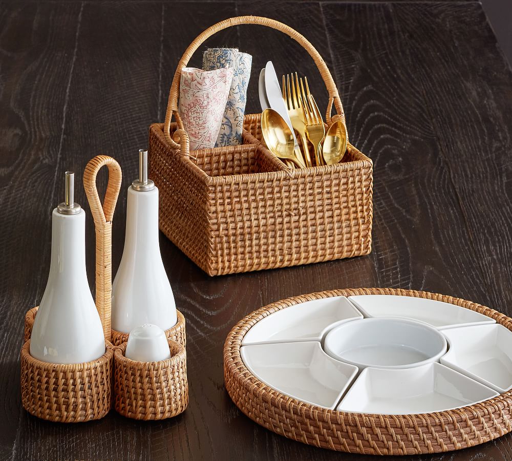 Jordan Woven Flatware Caddy Kitchen Accessories Pottery Barn