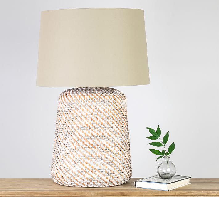 pottery barn rattan lamp