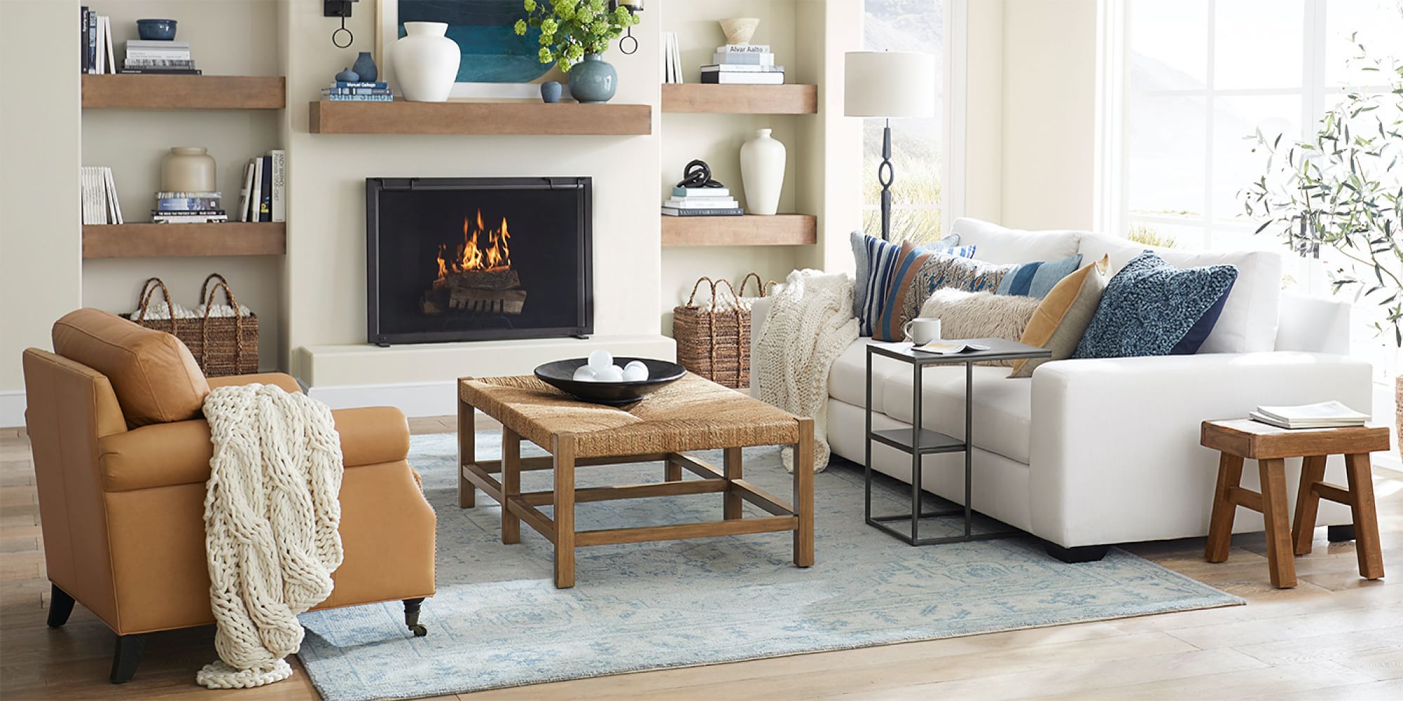 Big Sur Square Arm Fabric Sofa Collection | Pottery Barn