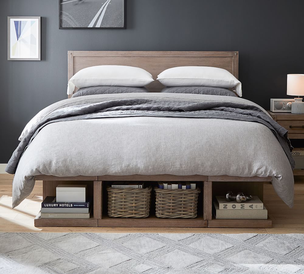 Brooklyn Storage Platform Bed & Headboard Pottery Barn