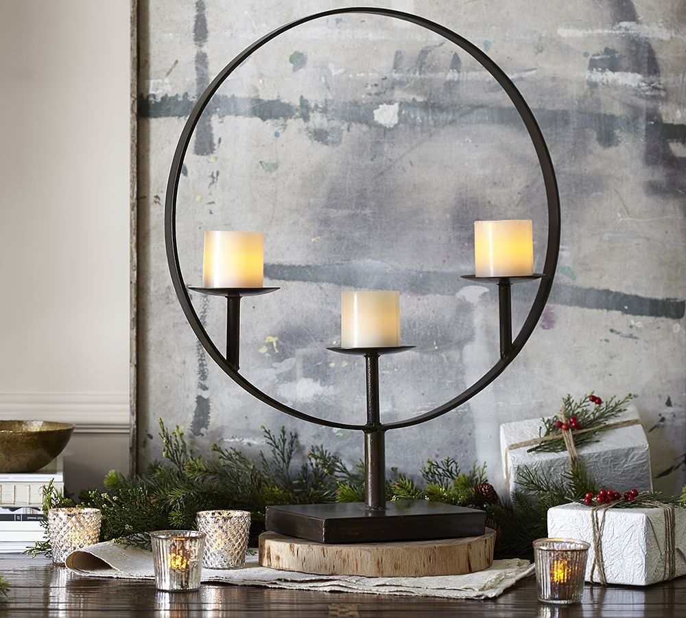 Iron Ring Pillar Holder Candle Holder Pottery Barn