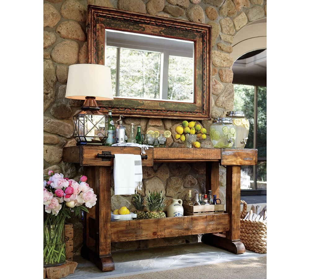 Santorini Painted Wall Mirror Pottery Barn