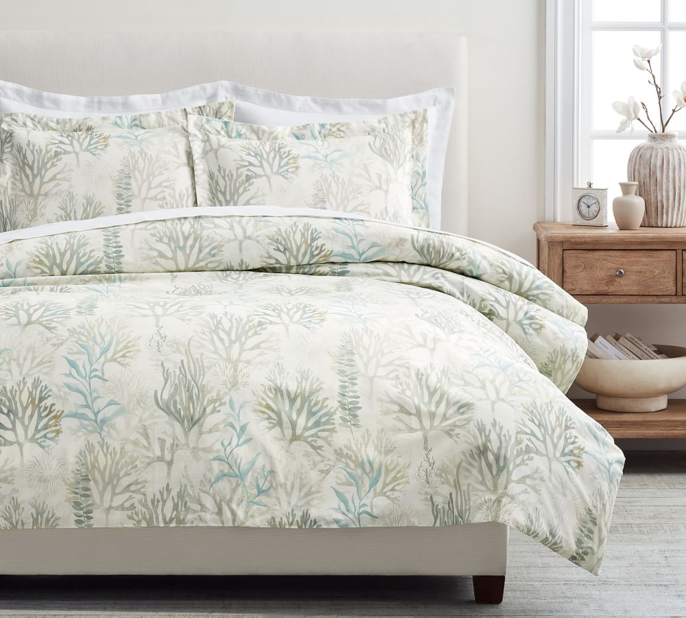 pottery barn palm duvet