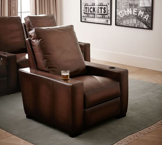 leather reclining media chairs