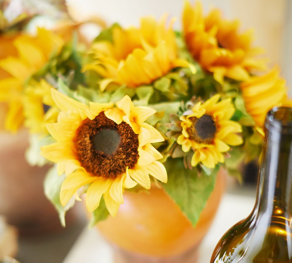 Sunflower Bundle Artificial Flowers Pottery Barn
