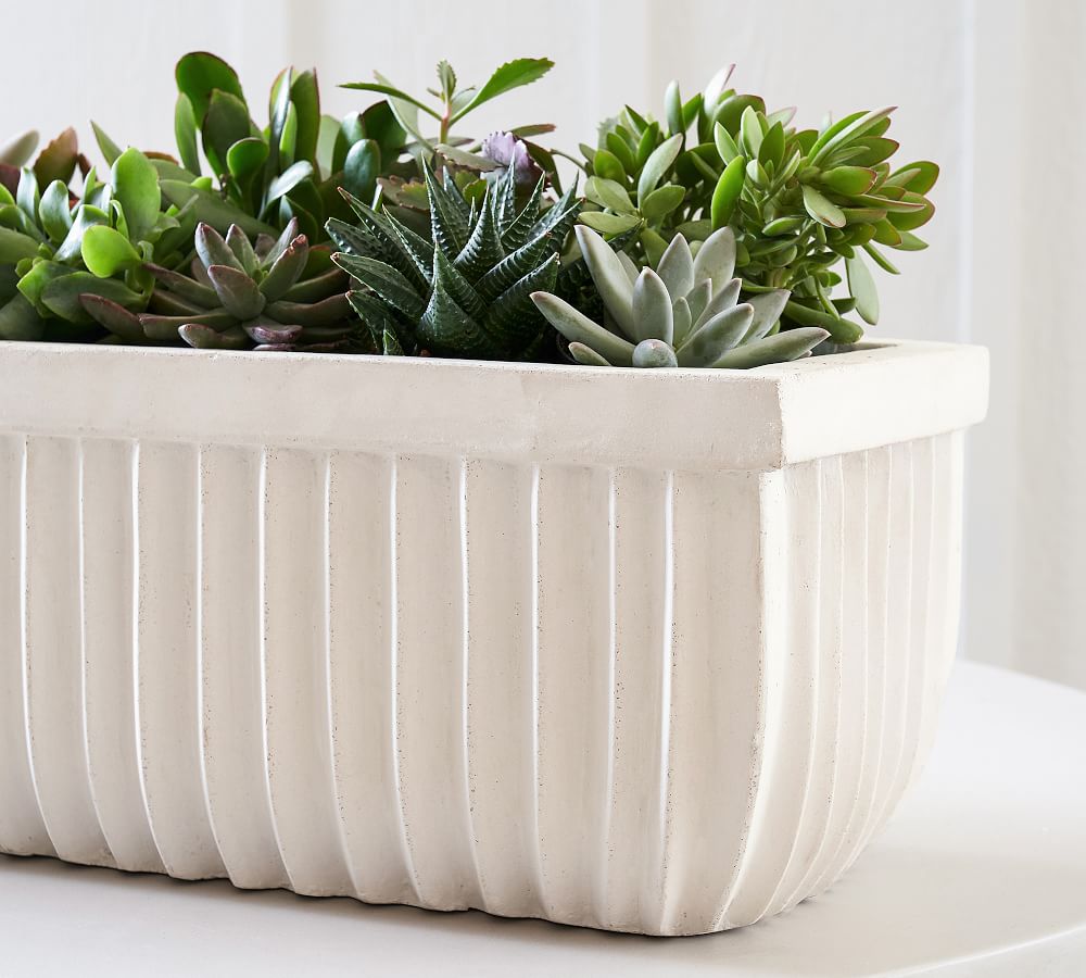 Concrete Fluted Planters Pottery Barn