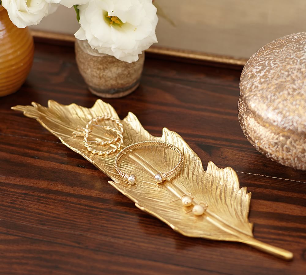 Raya Feather Decorative Tray Pottery Barn