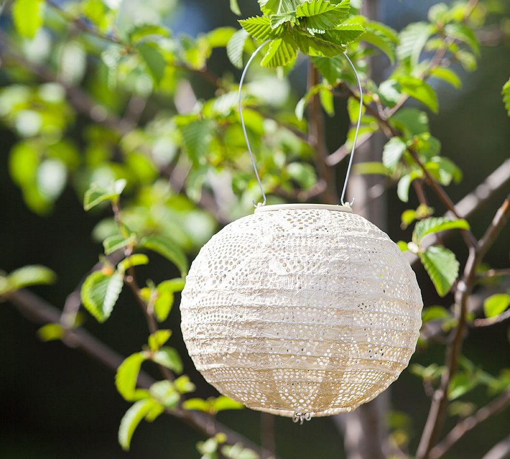 Boho Globe Solar Indoor/Outdoor Lantern | Pottery Barn