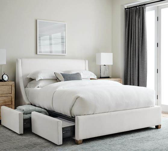 upholstered platform beds with storage