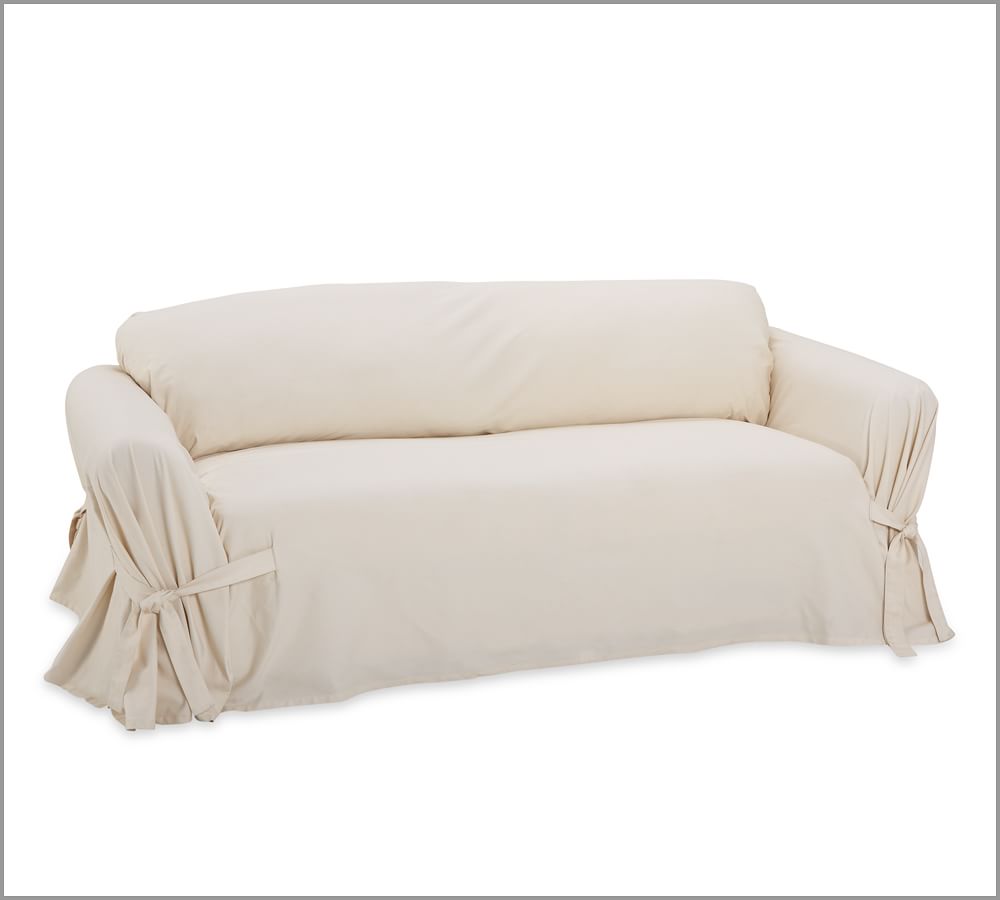 TieArm LooseFit Slipcover Twill Pottery Barn
