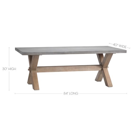 concrete outdoor dining table for 8