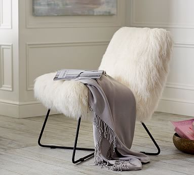 mongolian faux fur chair