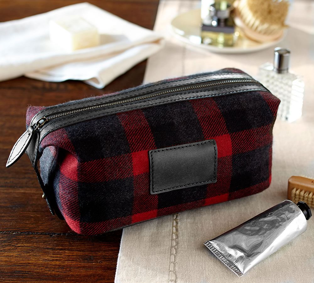 Saddle Toiletry Bag, Buffalo Check Pottery Barn