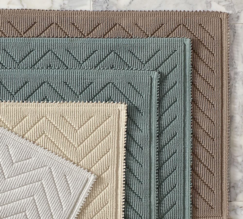 Chevron Sculpted Bath Mat Pottery Barn