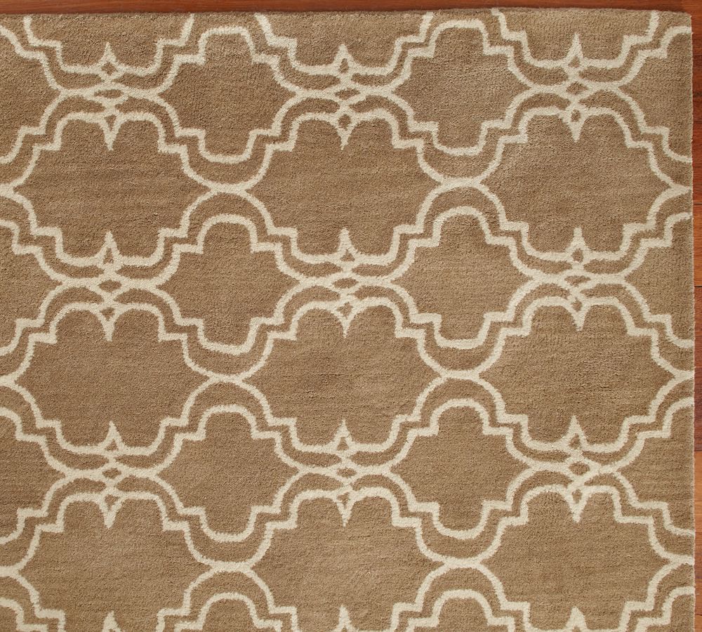 Scroll Tile HandTufted Wool Rug Swatch Pottery Barn