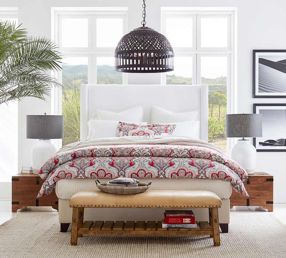 Caden Leather Bench Pottery Barn