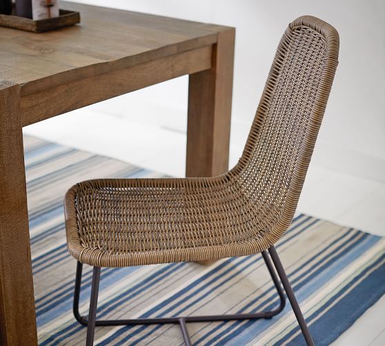 wicker and iron dining chairs