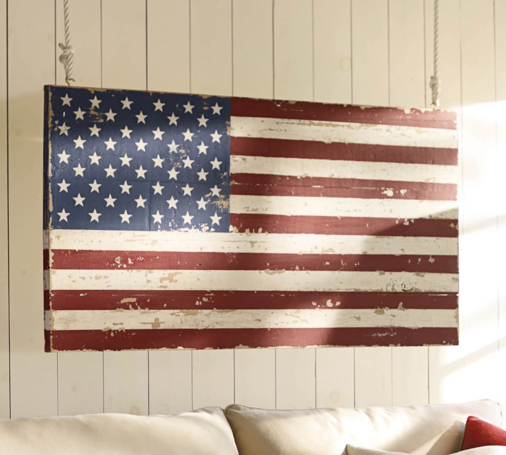 Rustic American USA Flag Distressed Purse Bag Hanger Holder Hook 