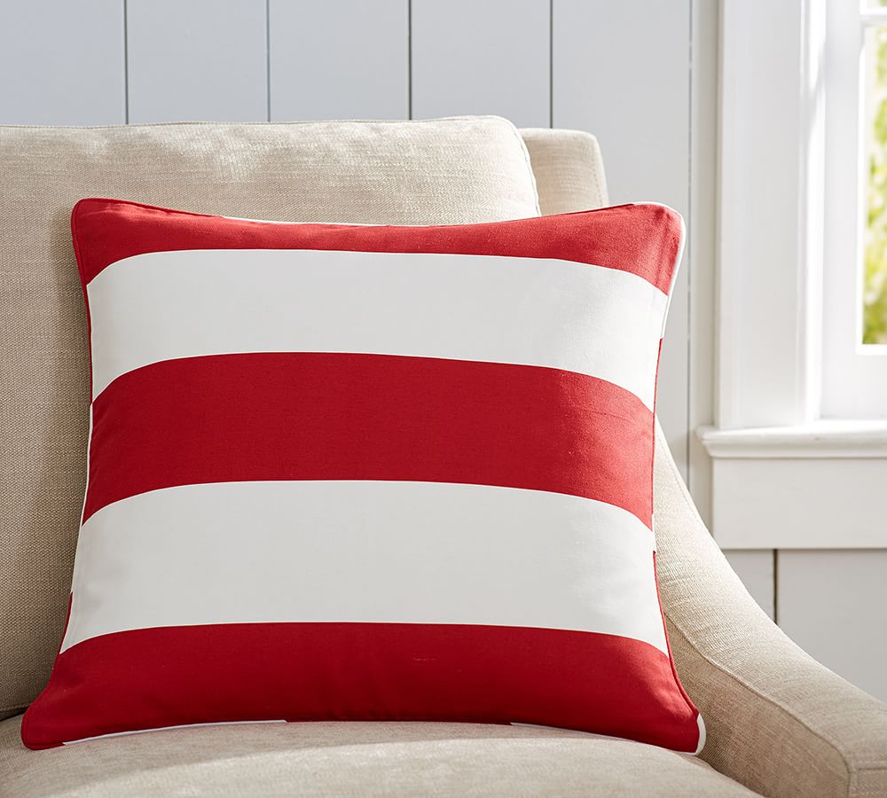 Striped With Piping Decorative Pillow Cover Pottery Barn