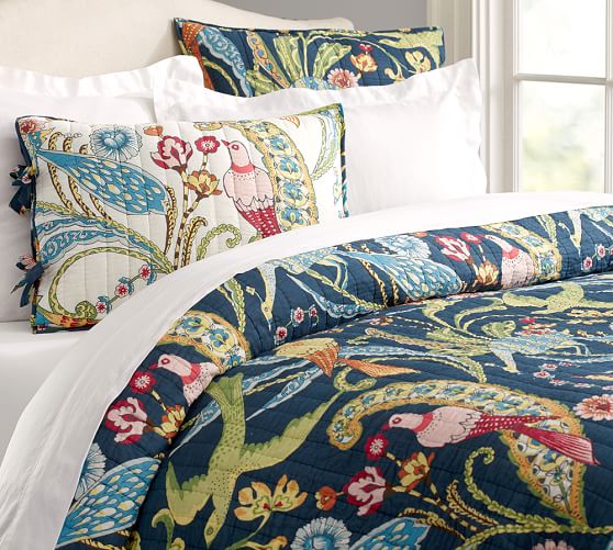 pottery barn duvet birds