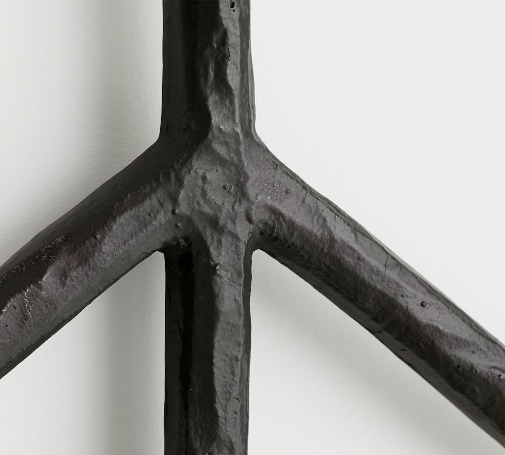 Indoor/Outdoor Bronze Iron Peace Sign Pottery Barn