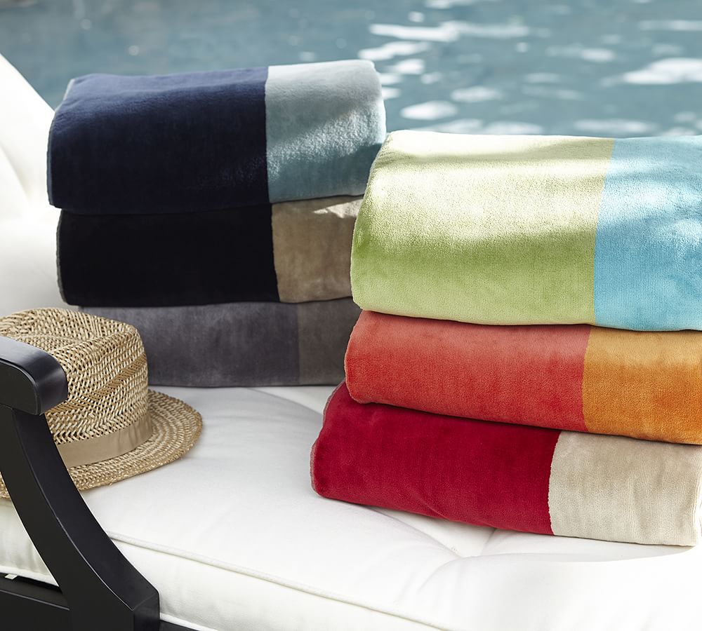 Colorblock Stripe Beach Towel Pottery Barn