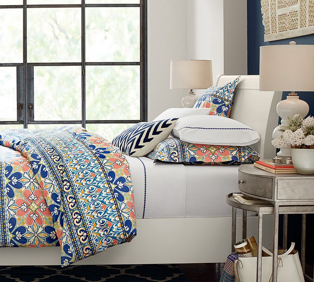Nella Organic Patterned Duvet Cover & Sham Pottery Barn