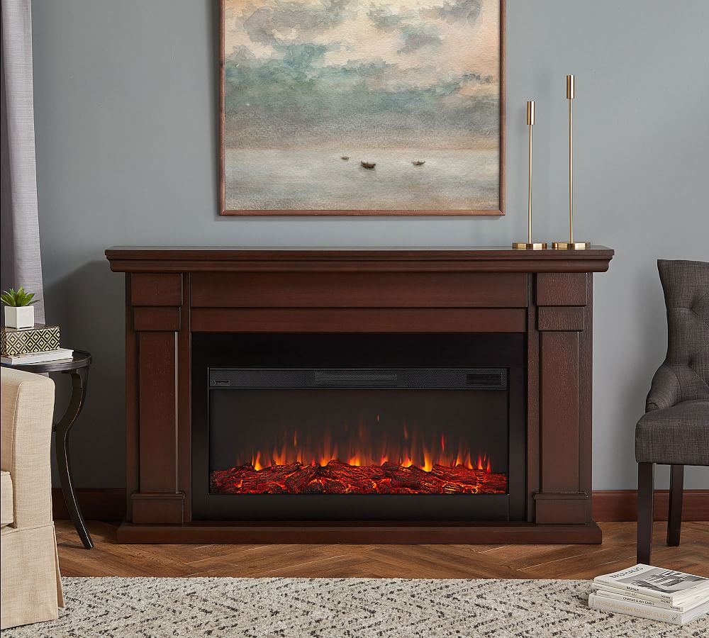 Real Flame® 64" Carlisle Grand Electric Fireplace Pottery Barn