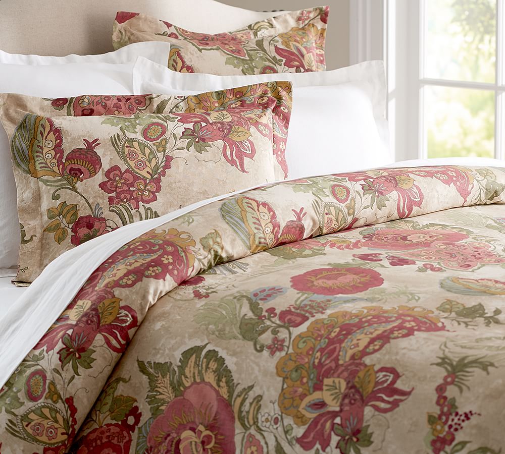 pottery barn floral bedding