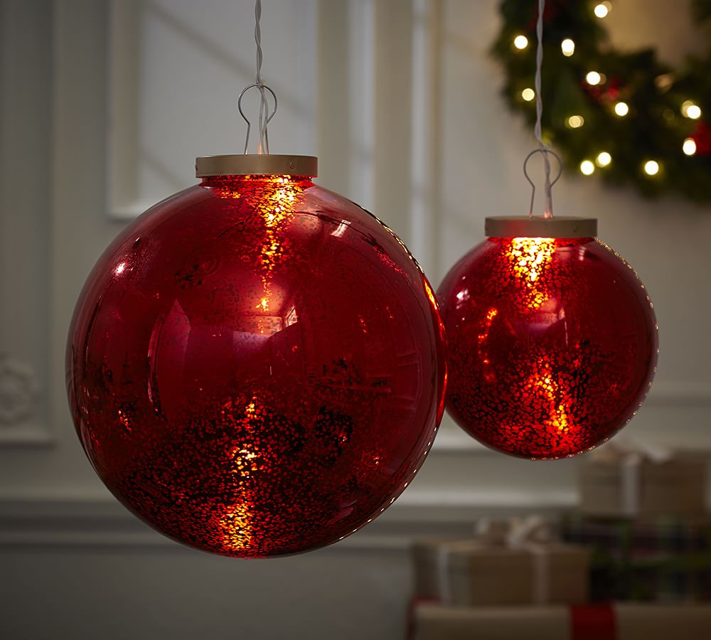 Light Up Red Mercury Hanging Orb | Pottery Barn