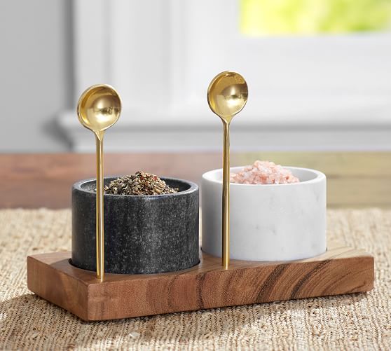 marble salt and pepper bowls