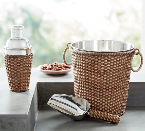 rattan ice bucket