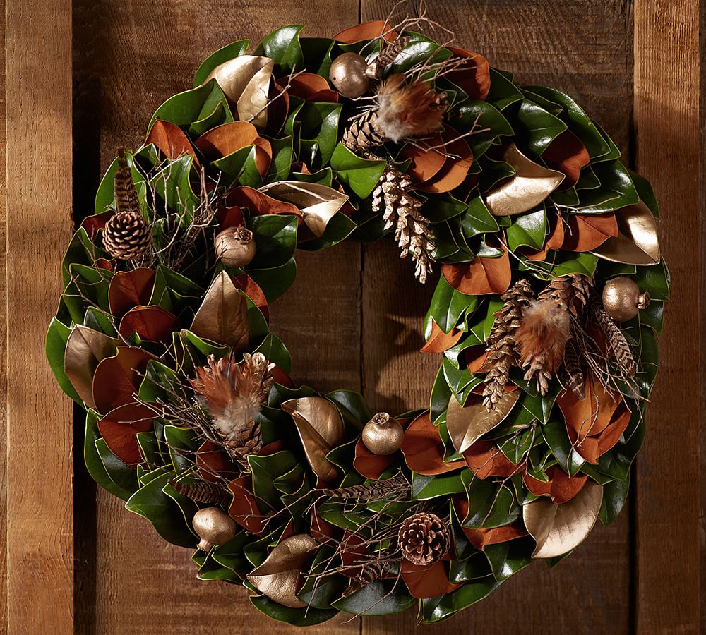 Preserved Golden Woodlands Wreath Pottery Barn