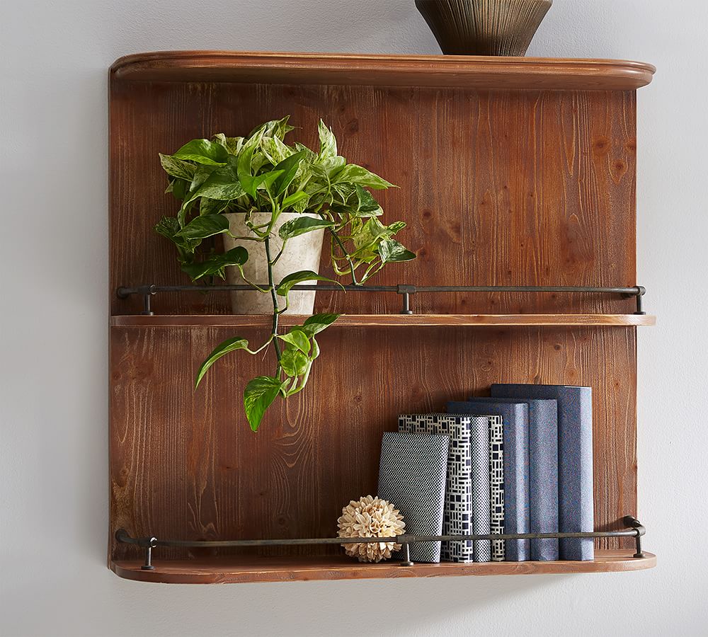 Pierce WallMounted Entertaining Shelf Pottery Barn