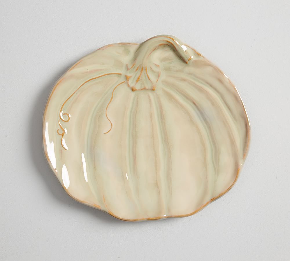 Rustic Green Pumpkin Plate Pottery Barn