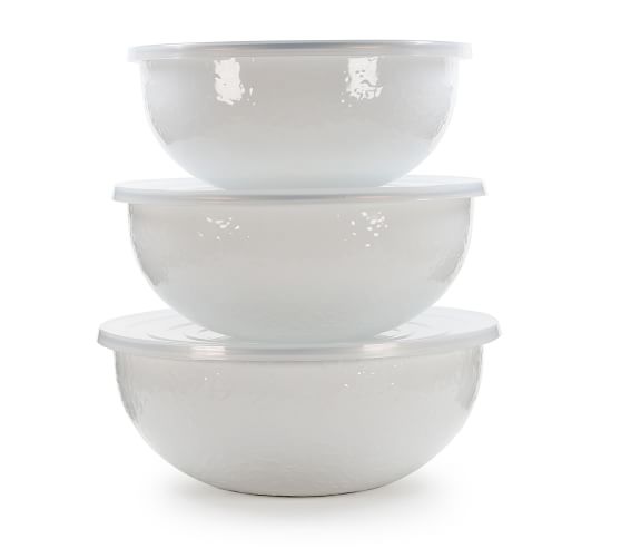 white mixing bowls with lids