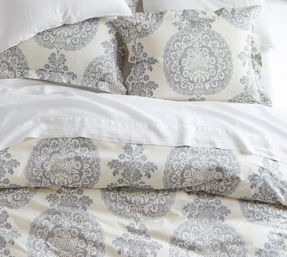 pottery barn lucianna medallion duvet