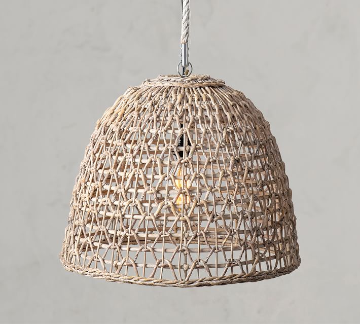 pottery barn rattan chandelier